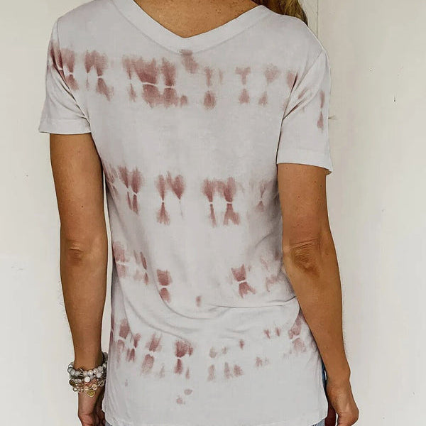 Şeritli Rahat Kısa Kollu Kadın T-Shirt