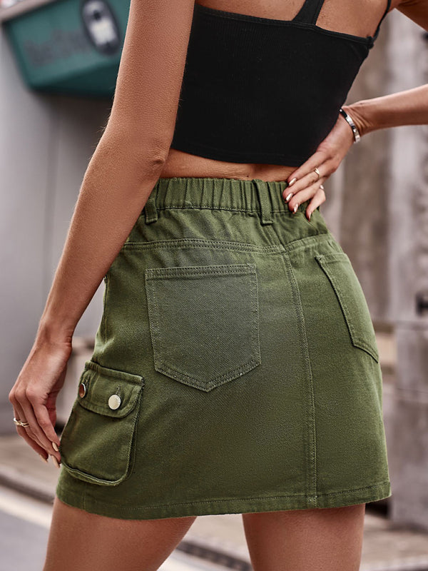 Yeni Lastikli Bel Denim Günlük Elbise
