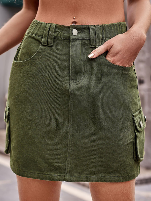 Yeni Lastikli Bel Denim Günlük Elbise