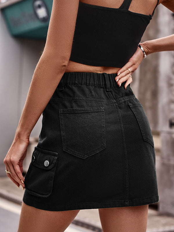 Yeni Lastikli Bel Denim Günlük Elbise