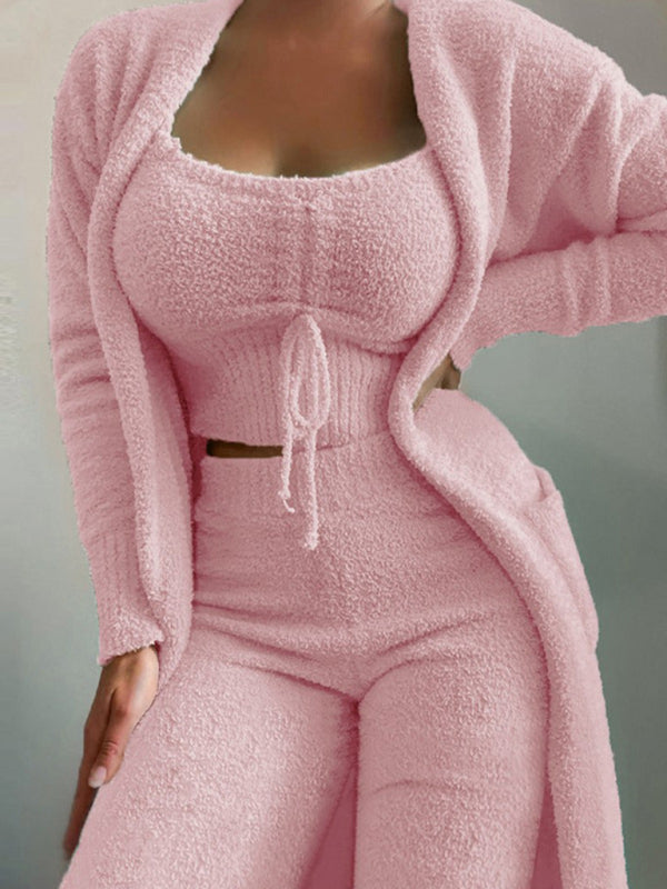 Yeni Sezon Peluş Askılı Ceket ve Pantolon Takımı