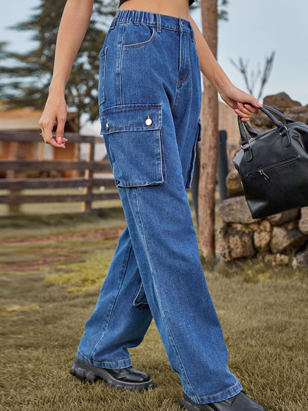 Yeni Sezon Çok Cepli Denim Tulum Pantolon
