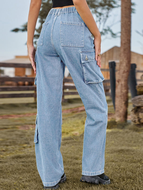 Yeni Sezon Çok Cepli Denim Tulum Pantolon