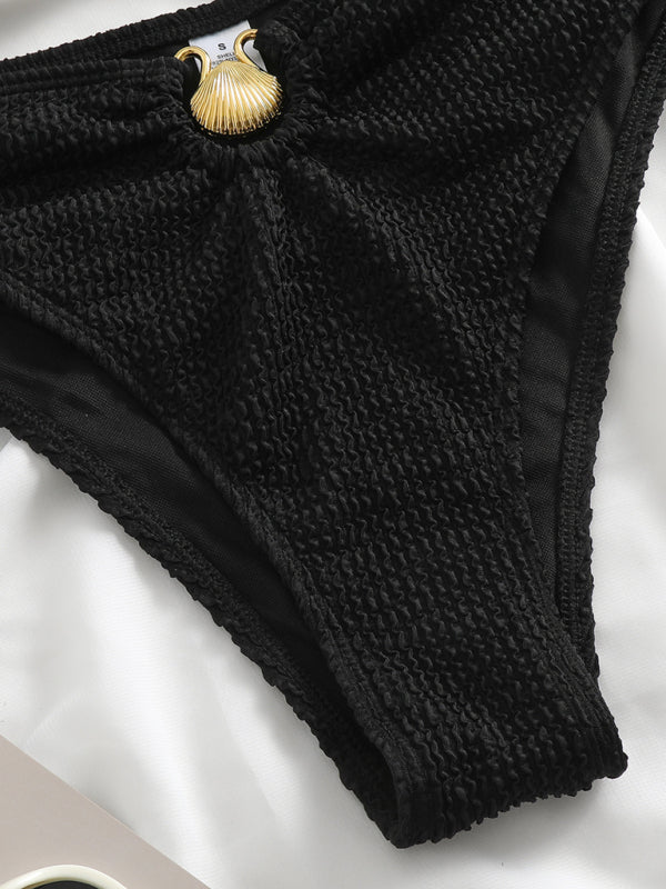 Yeni Sezon Kadın Dalga Desenli Şık Yarım Mayo Bikini
