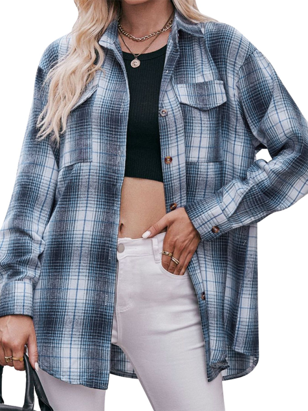 Kadın Oversize Ekose Gömlek - Günlük Şıklık