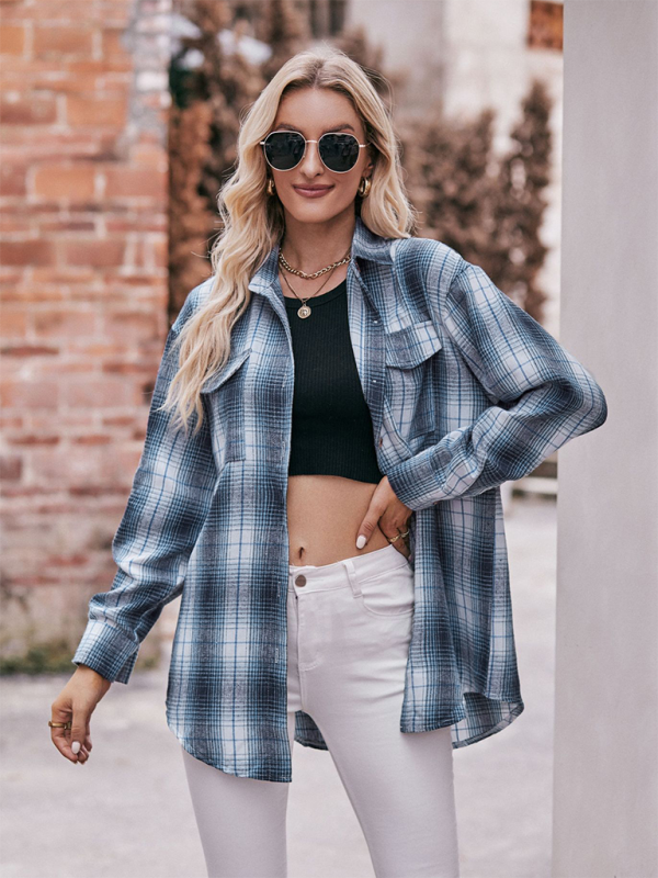 Kadın Oversize Ekose Gömlek - Günlük Şıklık